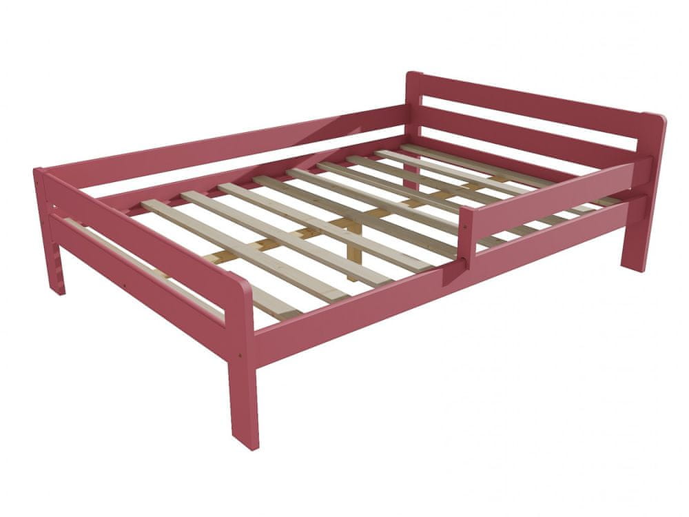 eoshop Detská posteľ so zábranou VMK002C KIDS (Rozmer: 120 x 200 cm, Farba dreva: farba ružová)